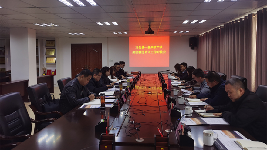 同向发力、共谋发展:嘉来资产、绵实股份与三台县各平台公司开展工作对接 同向发力、共谋发展:嘉来资产、绵实股份与三台县各平台公司开展工作对接